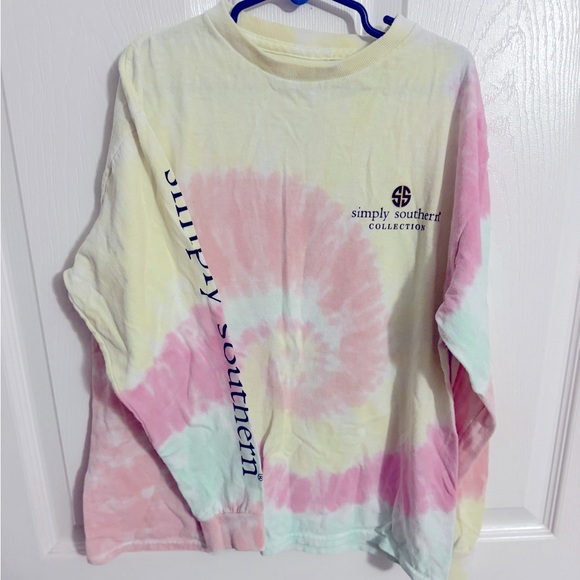 Simply Southern Kids Pastel Tie-Dye Long Sleeve Tee - Picture 1 of 3